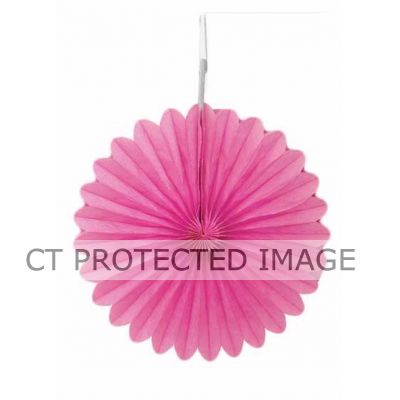 6 Inch Hot Pink Decorative Fans (pack quantity 3)