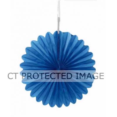 6 Inch Royal Blue Decorative Fans (pack quantity 3)