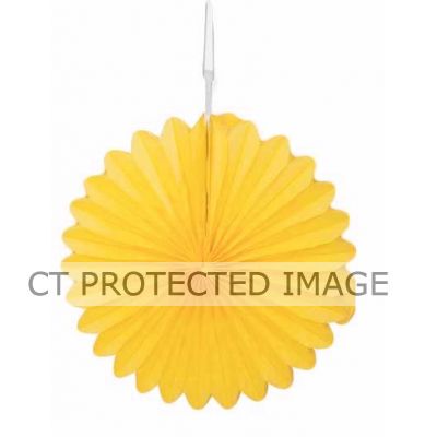 6 Inch Sunflower Yellow Decorative Fans (pack quantity 3)