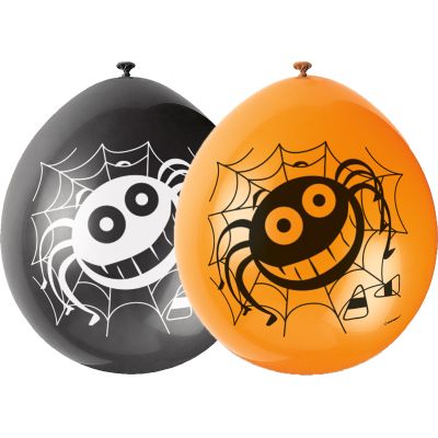  9 Inch Spider Balloons (pack quantity 10) 