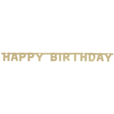 Happy Birthday Gold Deluxe Jointed Banner