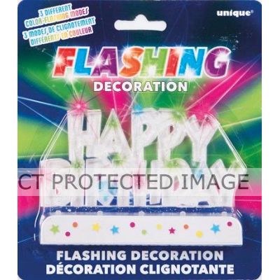 Flashing Happy Birthday Cake Decoration