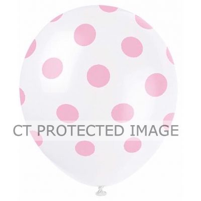  12 Inch Lovely Pink Dots Balloons (pack quantity 6) 