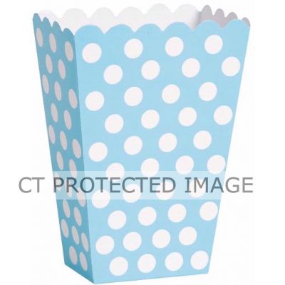  Powder Blue Dots Treat Boxes (pack quantity 8) 
