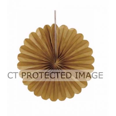 6 Inch Gold Mini Decorative Fans (pack quantity 3)