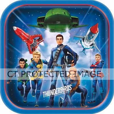  9 Inch Thunderbirds Sq Plates (pack quantity 8) 