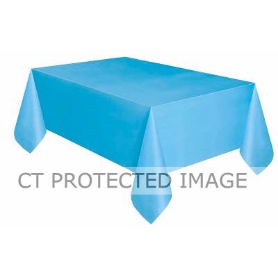 Powder Blue Plastic Table Cover (standard Packaging)