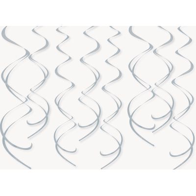 Silver Swirl Decorations (pack quantity 8)