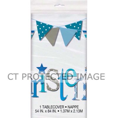 54x84 Inch Blue Christening Table Cover