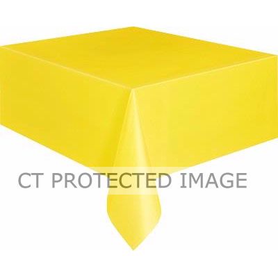 Sun Yellow Plastic Table Cover (standard Packaging)