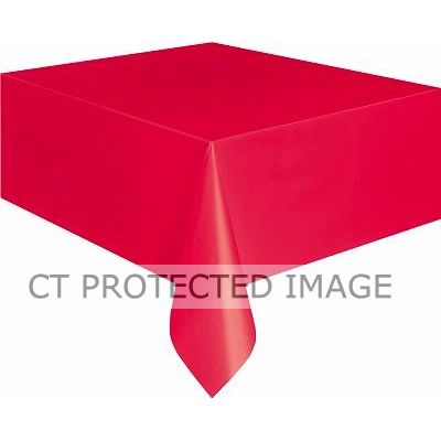 Red Plastic Table Cover (standard Packaging)