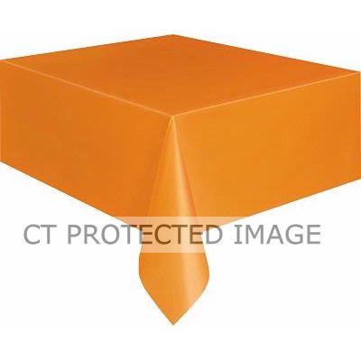 Pumpkin Orange Plastic Table Cover (standard Packaging)
