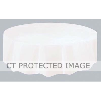 White Round Plastic Tablecover (standard Packaging)