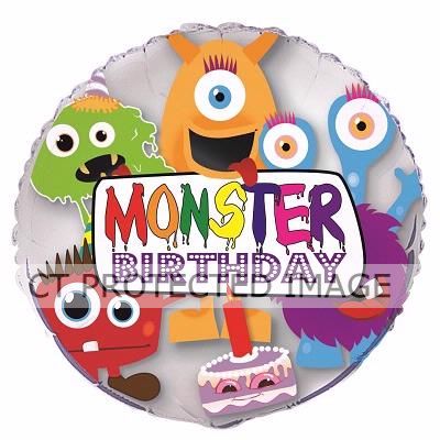 18 Inch Monster Birthday Foil Balloon