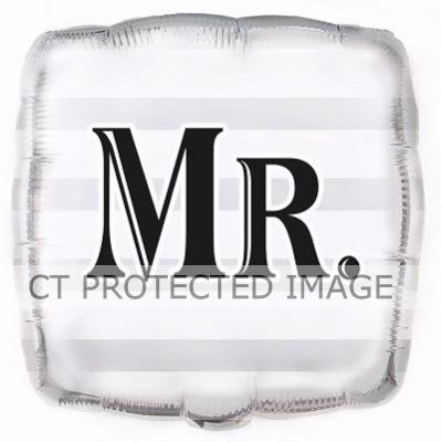 18 Inch Silver Mr Wedding Sq Foil Balloon