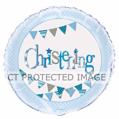 18 Inch Christening Blue Foil Balloon
