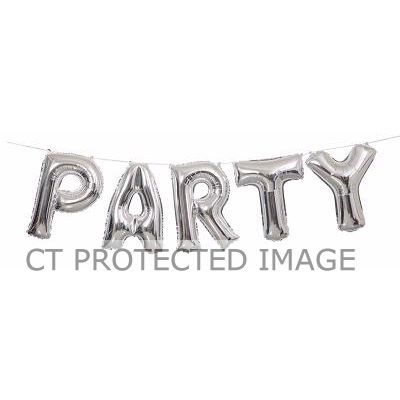 14 Inch Silver Party Letter Balloon Kit