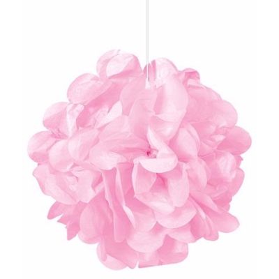 9 Inch Lovely Pink Puff Tissue Decoration (pack quantity 3)