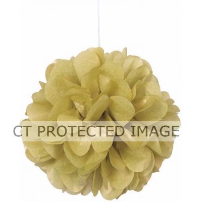 9 Inch Gold Puff Tissue Decoration (pack quantity 3)