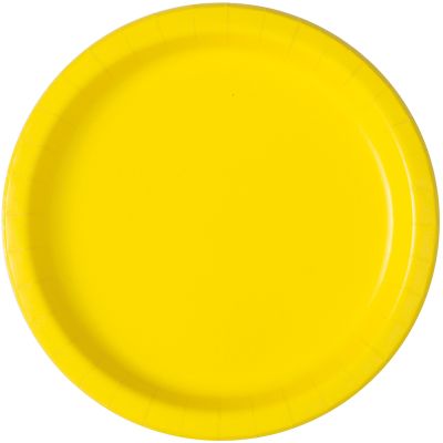 9 Inch Neon Yellow Plates (pack quantity 16)