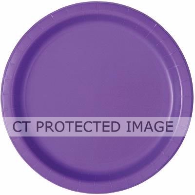  9 Inch Neon Purple Plates (pack quantity 16) 