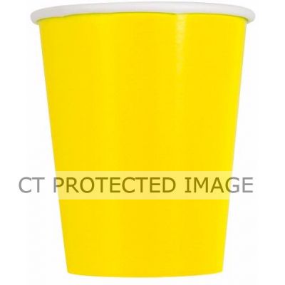  9oz Neon Yellow Cups (pack quantity 14) 