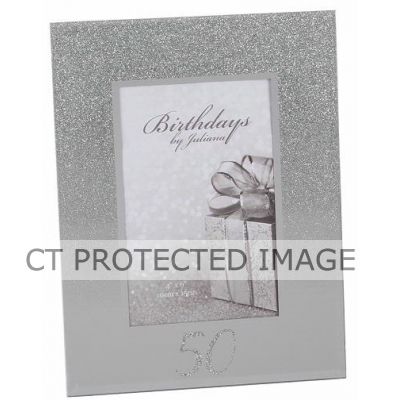 Glitter Mirror 4x6 Inch 50th Frame