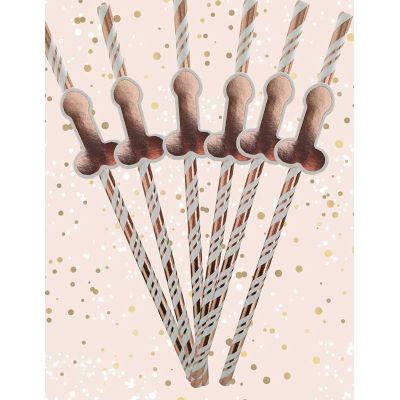 Rose Gold Willy Straws