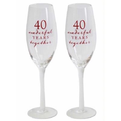 40th Anniversary Champagne Flutes