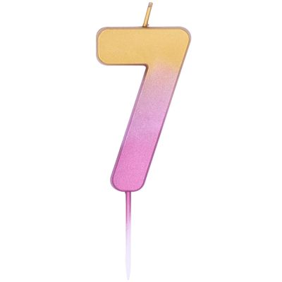 Numeral Seven Rose Gold Ombre Candle