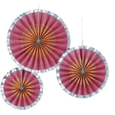Rose Gold Ombre Paper Fans (pack quantity 3)