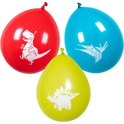25cm Dino Party Latex Balloons (pack quantity 6)