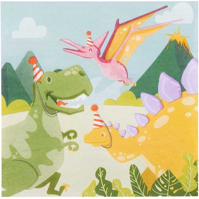 Dino Party Paper Napkins (pack quantity 12)