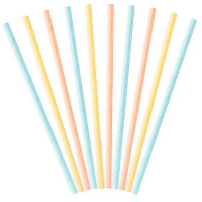  Summer Time Assorted Paper Straws (pack quantity 10) 