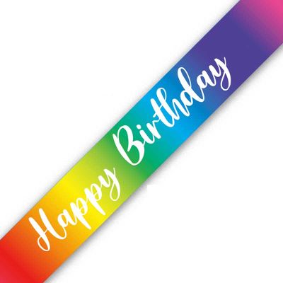 9ft Happy Birthday Rainbow Banner
