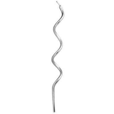 Silver Curly Candles (pack quantity 12)