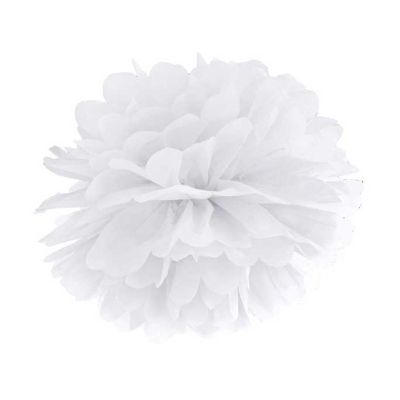 25cm White Tissue Paper Pom Pom