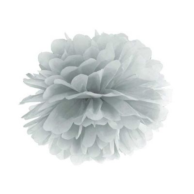 25cm Silver Tissue Paper Pom Pom
