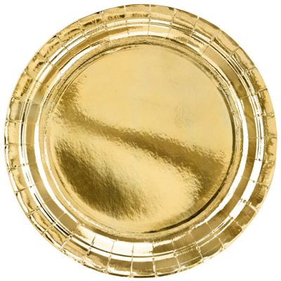  23cm Gold Foil Paper Plates (pack quantity 6) 