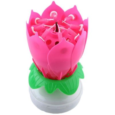 Pink Lotus Musical Candle