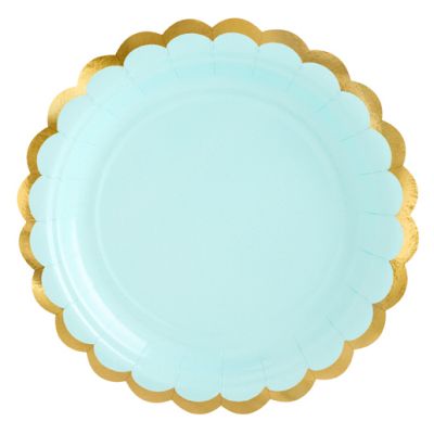 18cm Gold Scalloped Edge Mint Plates (pack quantity 6)