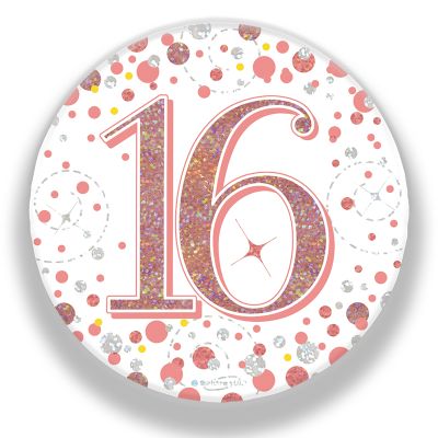 3 Inch 16th Birthday Rose Gold Badge