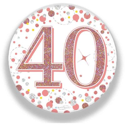 3 Inch 40th Birthday Rose Gold Badge