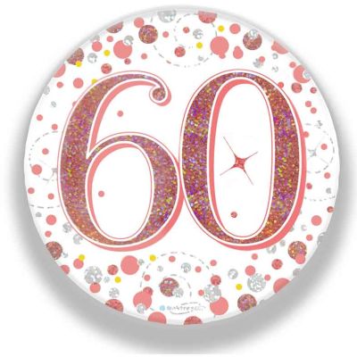 3 Inch 60th Birthday Rose Gold Badge