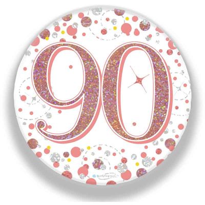 3 Inch 90th Birthday Rose Gold Badge