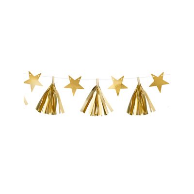 1.3m Gold Stars Paper Garland