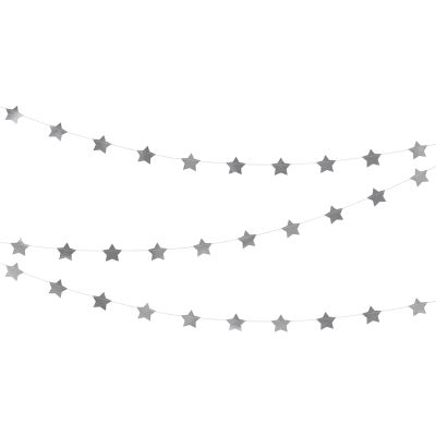 3.6m Silver Stars Garland