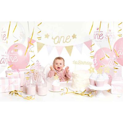 1st Birthday Gold Party Decorations Set
