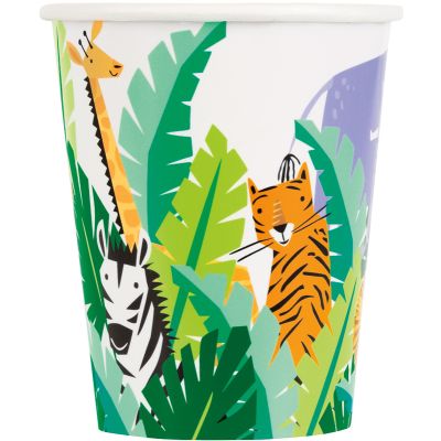 9oz Animal Safari Paper Cups (pack quantity 8)