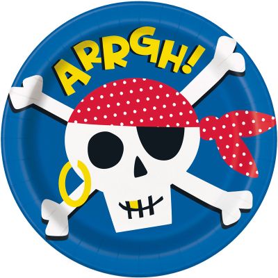 9 Inch Ahoy Pirate Plates (pack quantity 8)